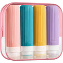 Kit 4 Frascos de Silicone Para Viagem | Anti-Vazamento